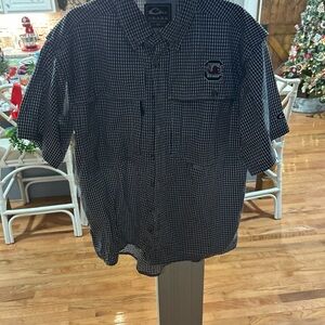 Drake Men's Black and White Gingham Shirt